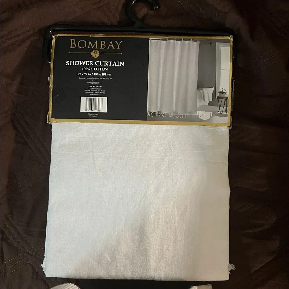 Bombay Cotton Shower Curtain with Tassels